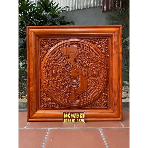 Tranh Trống Gỗ Hương Nam Phi Vuông 81cm
