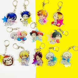 (Mua 1 tặng 1) Móc khóa HAIKYUU CUNG HOÀNG ĐẠO quà tặng Mica trong acrylic in hình anime chibi 1