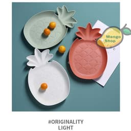 Đĩa quả dứa pastel xinh xắn có giá kê điện thoại ( Đĩa dứa decor chụp ảnh đồ ăn ) 7