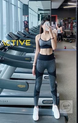 Đồ tập gym nữ , đồ tập thể thao yoga chun dệt 2 dây GS (có sẵn) 6