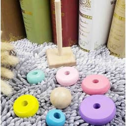 Đồ chơi tháp cầu vồng gỗ màu Macaron cho bé xếp chồng - tháp chồng mini 7 vòng 3
