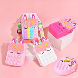[Tổng hợp] Túi pop it cho bé gái giá rẻ, có dây đeo chéo bóp bong bóng hình Pony túi tỏi dễ thương 2