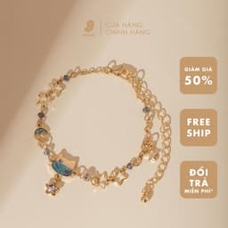 Vòng Tay Nữ Cao Cấp NHÀ CÚ Mặt Mèo Ngôi Sao Bán Nguyệt Phong Cách Hàn Quốc Thanh Lịch 3057 2