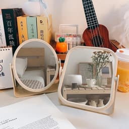 Gương Trang Điểm Để Bàn Lúa Mạch Tròn Xoay 360 Độ,Gương Lúa Mạch mini xinh xắnGương để bàn siêu cute 1