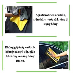 KHĂN MICROFIBER 2 LỚP LAU XE Ô TÔ, NHÀ CỬA CHUYÊN DỤNG 5