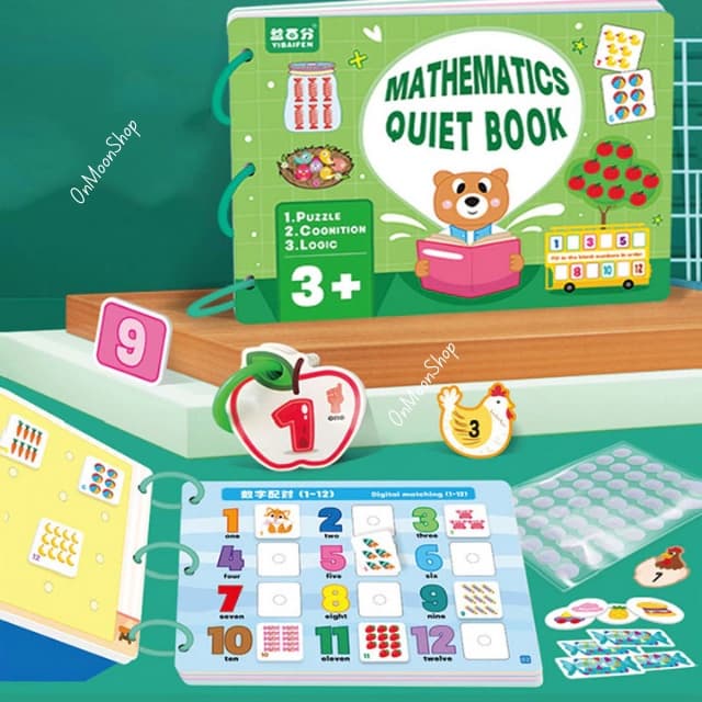 Học liệu busy book bóc dán toán thông minh cho bé phát triển tư duy toán học