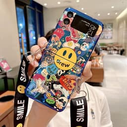 Ốp Samsung Z Flip 3 - ZFlip 3 - ZFlip3 5G bảo vệ toàn diện họa tiết nổi bật kèm dây đeo dài có thể điều chỉnh 2