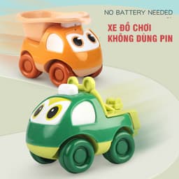 Bộ đồ chơi ô tô quán tính mi ni hoạt hình mô tả xe công trình, xe kỹ thuật, xe thang, xe cứu hộ đẹp và dễ thương 2