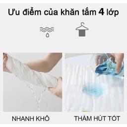 Khăn Tắm Xô Xuất Nhật 4 lớp, 6 lớp 100% Cotton Dành Cho Bé Trai Bé Gái Mềm Mịn Thấm Hút Tốt Phù Hợp Làn Da Bé Sơ Sinh 5