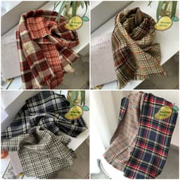 [LOẠI 1] Khăn len xước kẻ caro 2 mặt hot trend ( khăn choàng caro mùa đông style Hàn Quốc ) 6