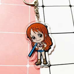 (mua 1 tặng 1) ( Mica ) Móc khóa One Piece Đảo Hải Tặc Miêu tặc Nami quà tặng dễ thương in hình anime chibi 9