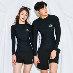 Bộ bikini , bộ đồ bơi nam nư dài tay, quần đùi đen trắng năng động, trẻ trung 1