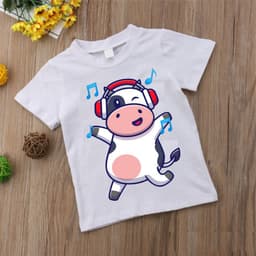 Áo Thun In Hình Bò Sữa Cho Bé Trai Bé Gái Cực Cute 3