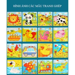 Combo 10 Đồ Chơi Xếp Hình Lắp Ráp Tranh Ghép Gỗ 9 Mảnh Nhiều Chủ Đề Size 15*15cm (Giao Ngẫu Nhiên Không Trùng) 4