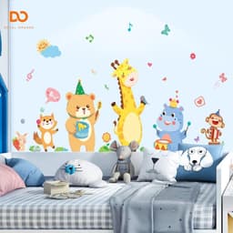 Decal dán tường  cho bé ban nhạc hoạt hình trang trí phòng ngủ  tủ quần áo 5