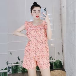 Đồ ngủ nữ lụa pijama đồ bộ pyjama lụa 100D bộ ngủ mặc nhà quần đùi cute dễ thương cao cấp bigsize ESHOP PM03 4