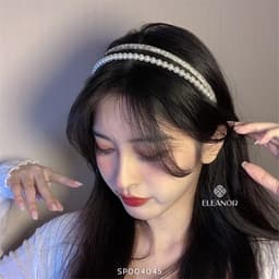 Băng đô cài tóc nữ Eleanor Accessories đính đá ngọc trai nhân tạo phụ kiện tóc bờm tóc 4209 8