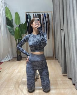 Đồ tập gym , bộ đồ tập thể thao nữ dài tay xanh mint Gymshark 7