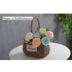 (CAO CẤP) Cành hoa mẫu đơn 1 bông phụ kiện chụp ảnh decor trang trí ( ( hoa hồng giả hoa nhựa ) 8