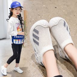 Giày Thể Thao Bé Trai Lưới Thoáng Khí, Giày Thể Thao Bé Gái Đế Bệt Êm Chân, Chống Trượt Cực Tốt A17 Cho Bé 3-11  Tuổi 4