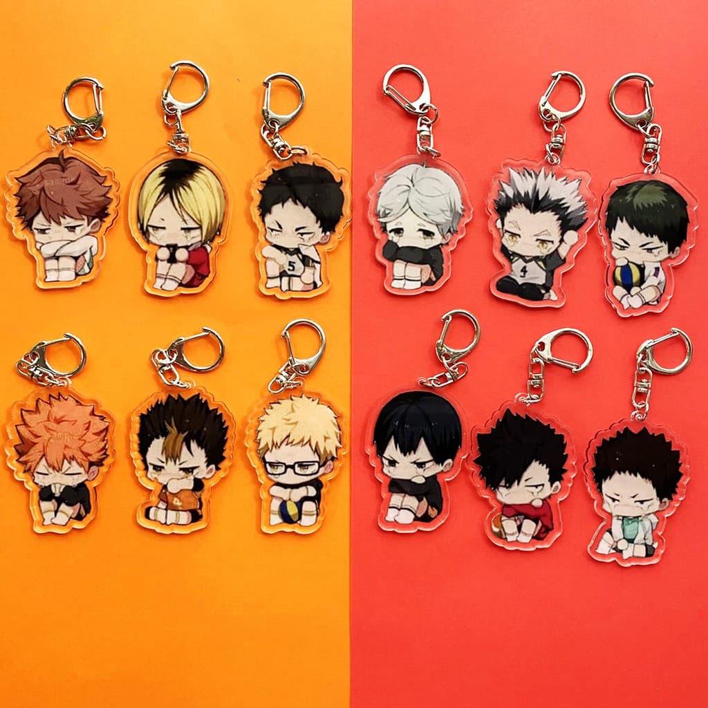 (mua 1 tặng 1) Móc khóa mica Haikyuu!! Vua bóng chuyền ver cry hình in 2 mặt