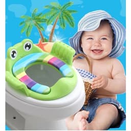 Bô Thu nhỏ gọn bồn cầu ếch có tay vịn và đệm bệ lót ngồi vệ sinh, màu sắc dễ thương phù hợp bé trai và bé gái 2