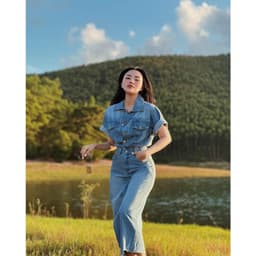 Váy Jeans dáng dài chữ A phong cách ulzzang | (ảnh thật shop chụp) 1