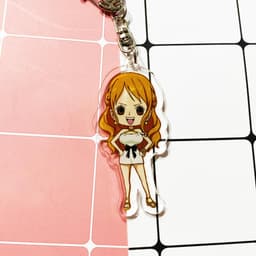 (mua 1 tặng 1) ( Mica ) Móc khóa One Piece Đảo Hải Tặc ver đồ trắng quà tặng dễ thương in hình anime chibi 2