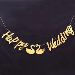 Dây chữ Happy Wedding ánh kim trang trí phòng cưới, tiệc cưới 3