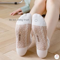 SET 5 Tất cổ ngắn nữ Hình Mặt cười chất liệu cotton thoáng khí 9