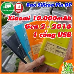 [130x71x14mm] Bao Silicon Bọc Bảo Vệ Cho Pin DP Xia0mi 10000mAh Gen 2 2016 1 cổng USB Chính Hãng 1