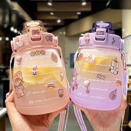 Bình nước thể thao đi du lịch, 1,2,lít [ TẶNG STICKER ] Bình Đựng Nước KUTE - Bình Nước có vòi hút VINBEO 2