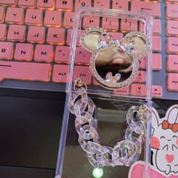 Z Flip 3 - Z Flip 4 - ZFlip3 - Flip3 5G mickey đính đá kèm dây đeo dài lấp lánh chống sốc 6