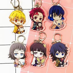(mua 1 tặng 1) ( Mica 2 ) Móc khóa Kimetsu no Yaiba Thanh gươm diệt quỷ ver ngồi quà tặng dễ thương anime chibi 1