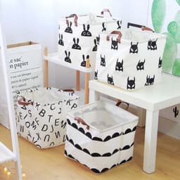 Giỏ vải VUÔNG đựng đồ đa năng, sọt vải để quần áo vải bố chống thấm nước 3