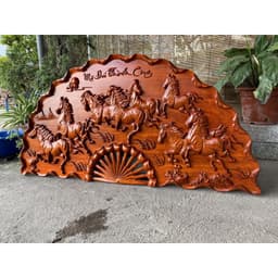Tranh Quạt Mã Đáo Thành Công Gỗ Hương TReo Tường KÍCH THƯỚC 60*120cm 1