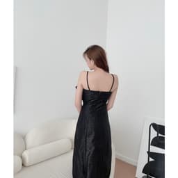 Đầm Nữ 2 Dây Nơ Ngực Xẻ Tà - Váy Tafta Dáng Dài [Hàng Thiết Kế Lahoute] 2