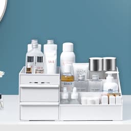 #Kệ đựng Mỹ Phẩm 3 tầng 2 ngăn kéo, hộp đựng đồ trang điểm, makeup bằng nhựa cao cấp 4