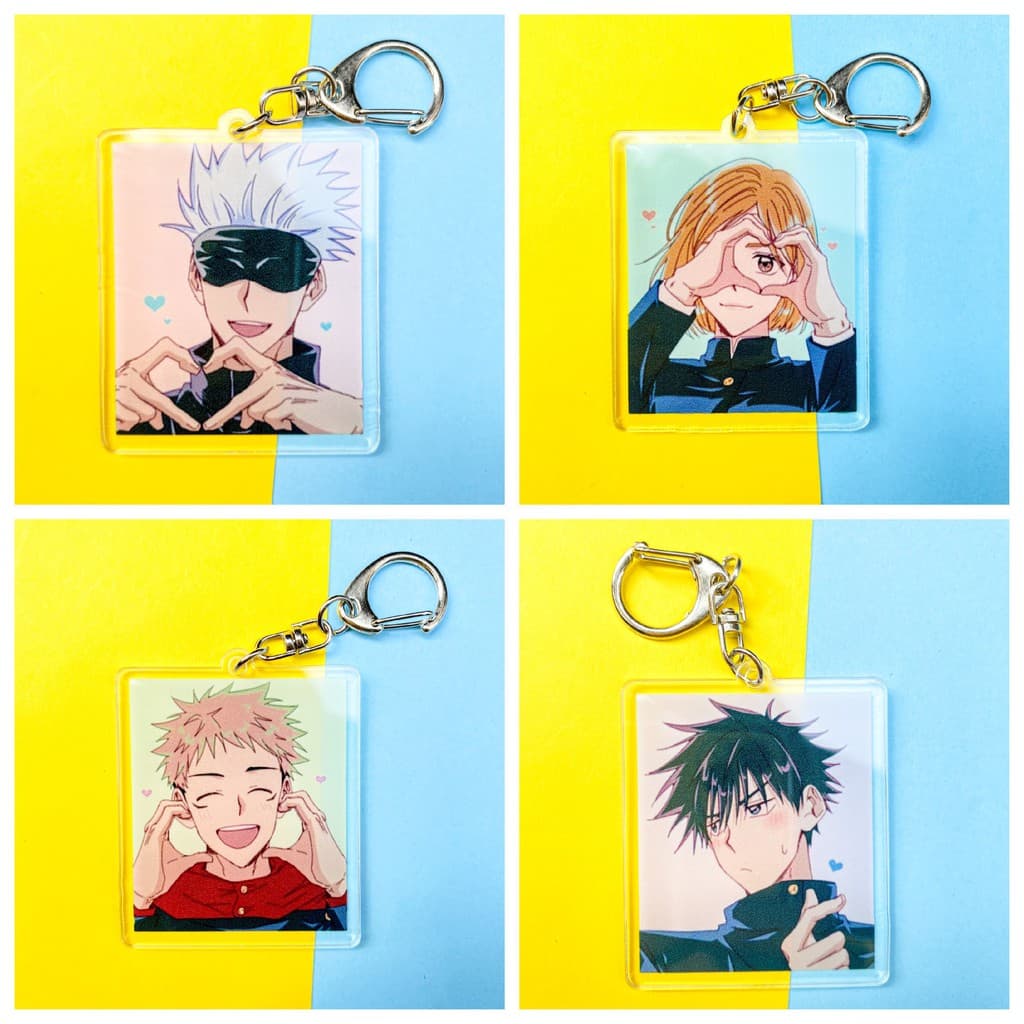 (mua 1 tặng 1) ( mica ) Móc khóa in hình CHÚ THUẬT HỒI CHIẾN JUJUTSU KAISEN móc treo anime trang trí trưng bày xinh xắn