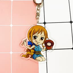 (mua 1 tặng 1) ( Mica ) Móc khóa One Piece Đảo Hải Tặc Miêu tặc Nami quà tặng dễ thương in hình anime chibi 2