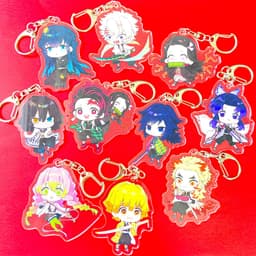 (mua 1 tặng 1) ( Mica ) Móc khóa KIMETSU NO YAIBA THANH GƯƠM DIỆT QUỶ ver CẦM KIẾM anime chibi đáng yêu 1