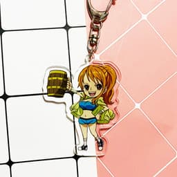 (mua 1 tặng 1) ( Mica trong acrylic ) Móc khóa One Piece Đảo Hải Tặc ver Kanpai quà tặng xinh xắn dễ thương anime chibi 3