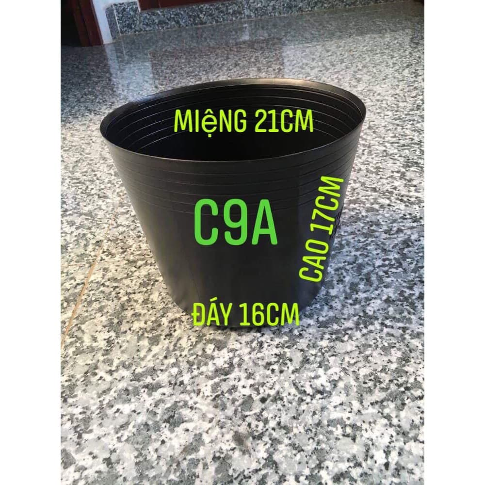 Combo 50 chậu nhựa đen size C9A KT: 21x16x17cm mềm dẻo bền đẹp
