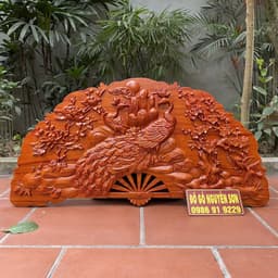Tranh Quạt Phu Thê Gỗ Hương Kích Thước 50*100cm 6