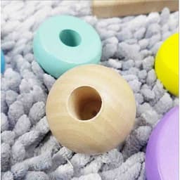 Đồ chơi tháp cầu vồng gỗ màu Macaron cho bé xếp chồng - tháp chồng mini 7 vòng 5