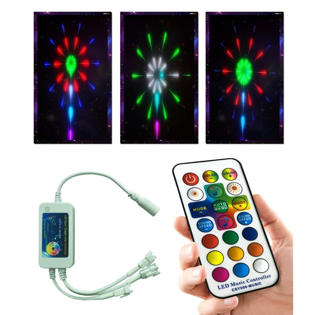 CSY018 ĐIỀU KHIỂN LED ARGB WS2812B WS2811 NHÁY THEO NHẠC HIỆU ỨNG PHAO HOA SÓNG NƯỚC SAO LẤP LÁNH