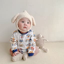 Mũ Lông Cừu Tai Thỏ Trùm Đầu Cho Bé Trai, Bé Gái 1-4Y Siêu Xinh, Chất Len Mềm Mịn Giữ Ấm Tốt 6