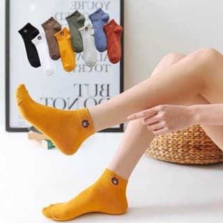 COMBO 10 đôi Tất Gấu Cổ Ngắn (kèm túi gấu) 10 đôi