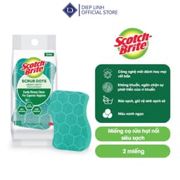 Miếng rửa chén hạt nổi không trầy xước Scotch Brite 3M đa năng, mút kháng khuẩn, không bám cặn màu cam/xanh 1