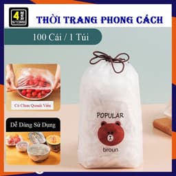 100 chiếc Màng bọc thực phẩm co giãn siêu dai có chun hình túi gấu Có thể tái sử dung - Màn Bọc Gấu 1